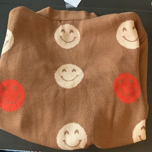 SOLD OUT Forever 21 Happy Face Cardigan Sweater - size Large - Picture 6 of 9